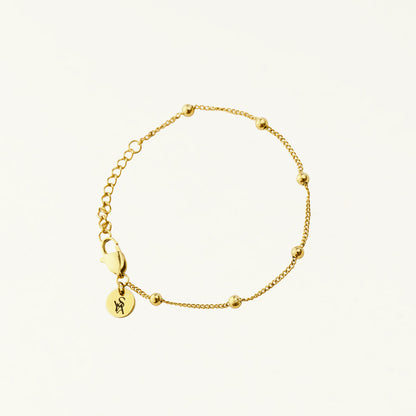 Amara Fine Beaded Chain Bracelet Gold